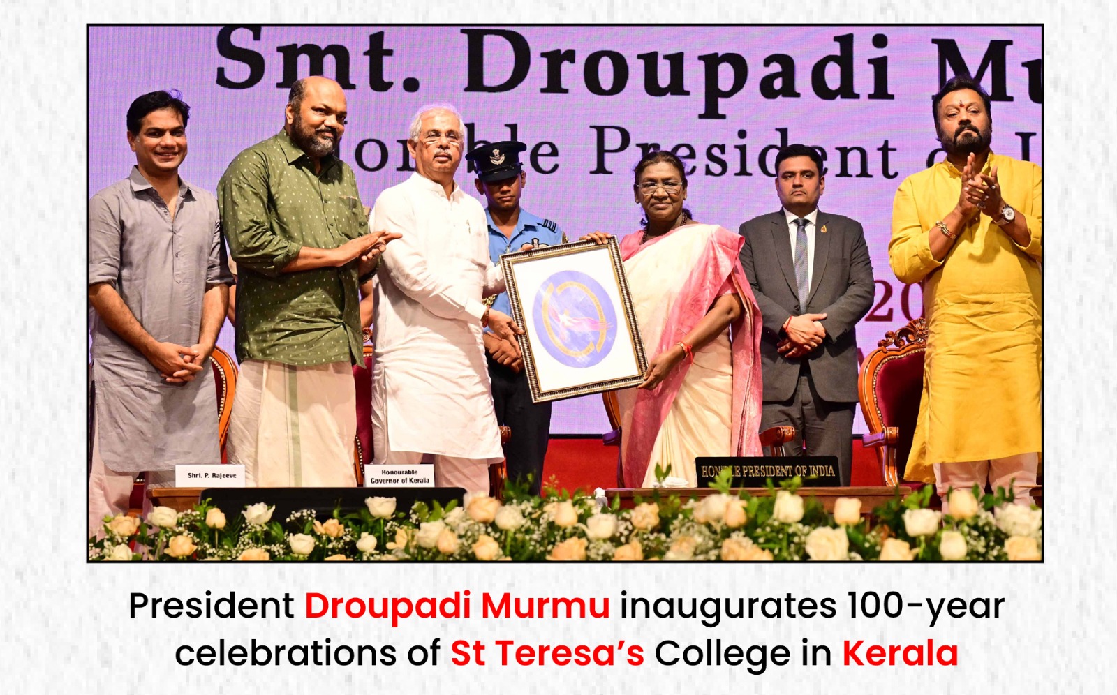 President Droupadi Murmu inaugurates 100-year celebrations of St Teresa’s College in Kerala